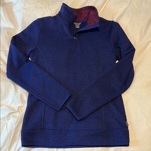 Eddie Bauer Women’s Royal Blue Quarter-Zip Fleece Pullover Sweater Size XS
